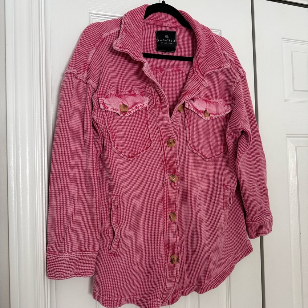 Bagatelle Collection Waffle Shirt Jacket